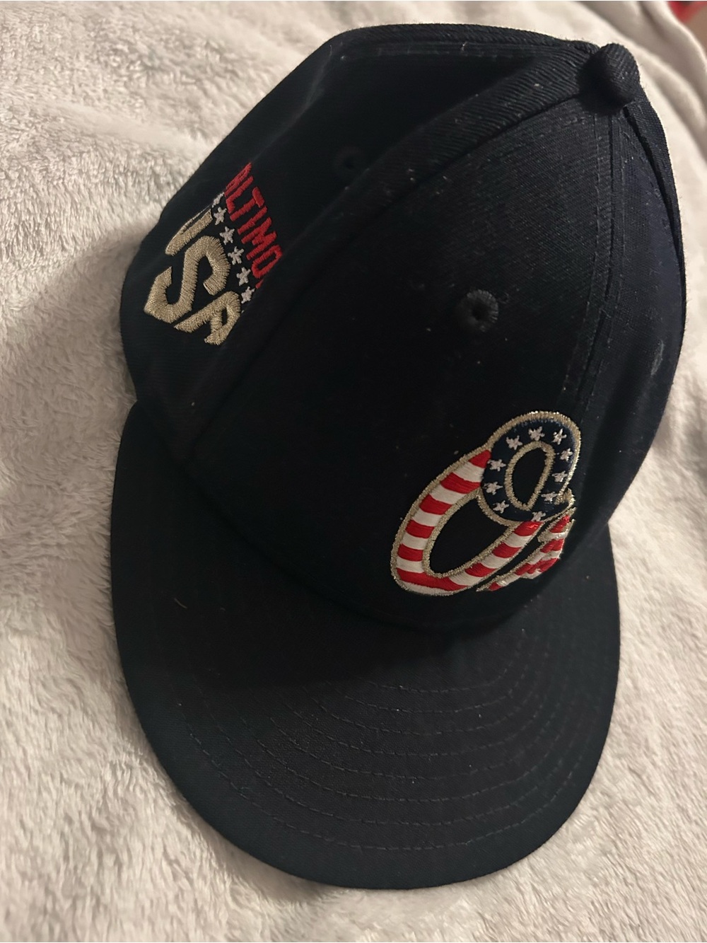 New Era Black Baseball Cap with USA Flag Embroidery